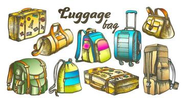 vetor de conjunto de cores de coleção de bagagem