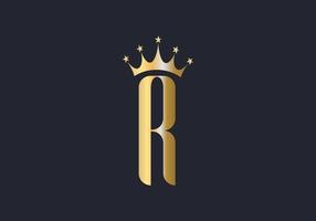 modelo de vetor de design de logotipo de coroa letra r