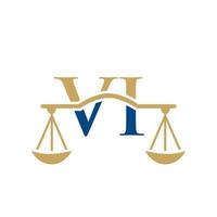 design de logotipo da letra vi do escritório de advocacia. sinal de advogado vetor