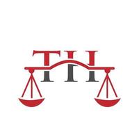 design do logotipo da letra do escritório de advocacia. sinal de advogado vetor