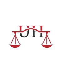 design de logotipo de carta de escritório de advocacia uh. sinal de advogado vetor
