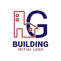 letra g construindo design de logotipo vetorial inicial vetor