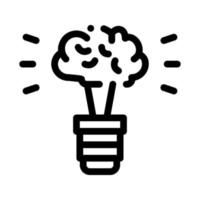 ilustração do esboço do vetor do ícone da lâmpada da ideia do cérebro