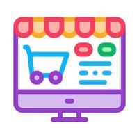 ilustração de contorno vetorial de ícone de compras on-line vetor