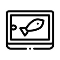 ilustração de contorno vetorial de ícone de lata de peixe enlatado vetor