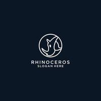 ícone do logotipo da cabeça do rinoceronte, vetor