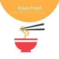 ilustração vetorial de macarrão de comida asiática. macarrão japonês vetor