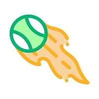 ilustração de contorno do vetor de ícone de chama de bola de tênis
