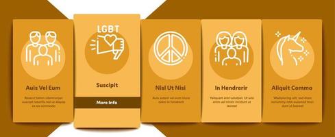 conjunto de ícones de elementos de integração gay homossexual lgbt vetor