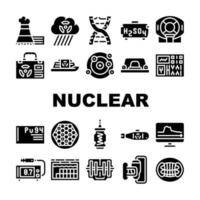 vetor de conjunto de ícones de coleção de energia de energia nuclear