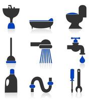 conjunto de ícones sobre um tema um banheiro. uma ilustração vetorial vetor