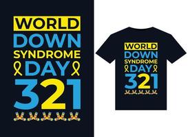 Dia Mundial da Síndrome de Down 321 ilustrações para design de camisetas prontas para impressão vetor