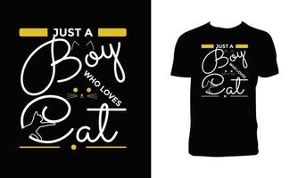vestuário de tipografia de gato e design de camiseta vetor