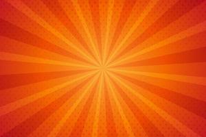fundo laranja sunburst de meio-tom com raios, ilustração vetorial vetor