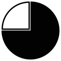 ícone preto sólido de negócios de gráfico de pizza vetor