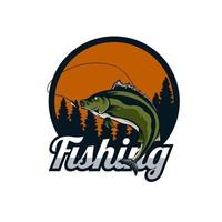 ilustração vetorial de modelo de design de logotipo de pesca vetor