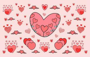pacote de vetores de amor grátis, conjunto de ilustração de amor, elemento decorativo de amor, clipart de coração de amor