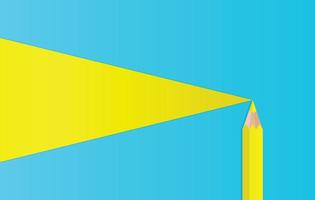 ilustração em vetor eps10 de um lápis de gradiente amarelo e triângulo isolado em fundo azul