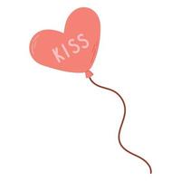 balão de vetor em forma de coração com o beijo de inscrição.