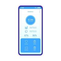 interface de aplicativo antivírus para smartphone vetor