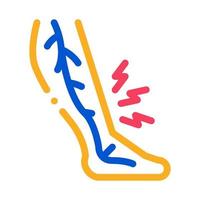 ilustração em vetor ícone de cor de doença varicosa dor na perna
