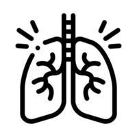 ilustração em vetor ícone preto de pulmões saudáveis