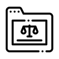 lei de pasta judicial e ícone de julgamento ilustração vetorial vetor