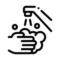 ilustração de contorno do ícone de torneira de água para lavar as mãos vetor