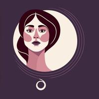 mulher adulta ilustrando o dia internacional da mulher com personagem fictício vetor