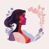 mulher adulta ilustrando o dia internacional da mulher com personagem fictício vetor