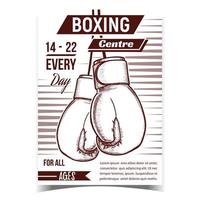 vetor de cartaz de publicidade de centro esportivo de boxe