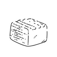 desenho de cubo de caramelo vetor desenhado à mão