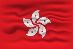 acenando a bandeira do país Hong Kong. ilustração vetorial. vetor