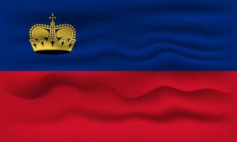 acenando a bandeira do país Liechtenstein. ilustração vetorial. vetor