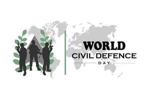 dia mundial da defesa civil. exército, mapa do mundo. desenhos vetoriais. adequado para banners, sites, cartazes, modelos, aplicativos, planos de fundo e outros vetor