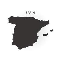 mapa da espanha, bandeira da espanha, ilustração vetorial vetor