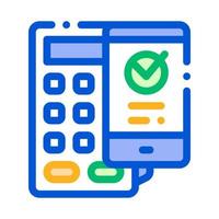 ícone de linha fina de vetor de smartphone de terminal de pagamento