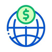 vetor de transferência de moeda de pagamento mundial ícone de linha fina