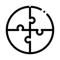 ilustração de contorno vetorial de ícone de quebra-cabeça swot vetor