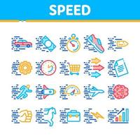 vetor de conjunto de ícones de coleção de movimento rápido de velocidade