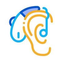 ilustração de contorno de vetor de ícone de aparelho auditivo