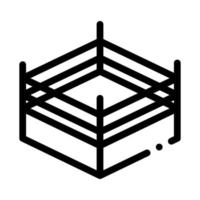 ilustração de contorno do vetor do ícone da vista superior do ringue de boxe