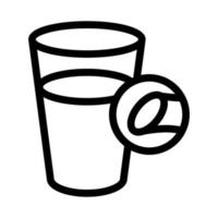 ilustração de contorno vetorial de ícone de copo de água doce vetor