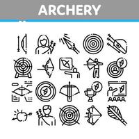 vetor de conjunto de ícones de coleção de esporte de atividade de arco e flecha
