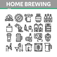 conjunto de ícones de coleção de cerveja em casa vetor