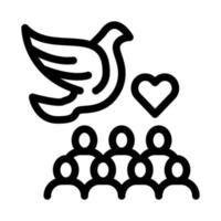 paz e amor pelas pessoas ilustração de contorno vetorial de ícone vetor