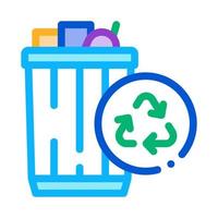 ilustração de contorno vetorial de ícone de reciclagem de resíduos vetor