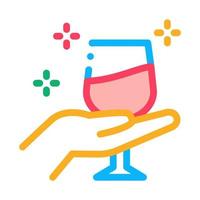 ilustração de contorno vetorial de ícone de teste de vinho vetor