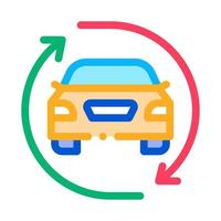 ilustração de contorno de vetor de ícone de troca de carro