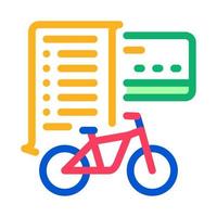 ícone de serviços de bicicleta de pagamento com cartão ilustração de contorno vetorial vetor
